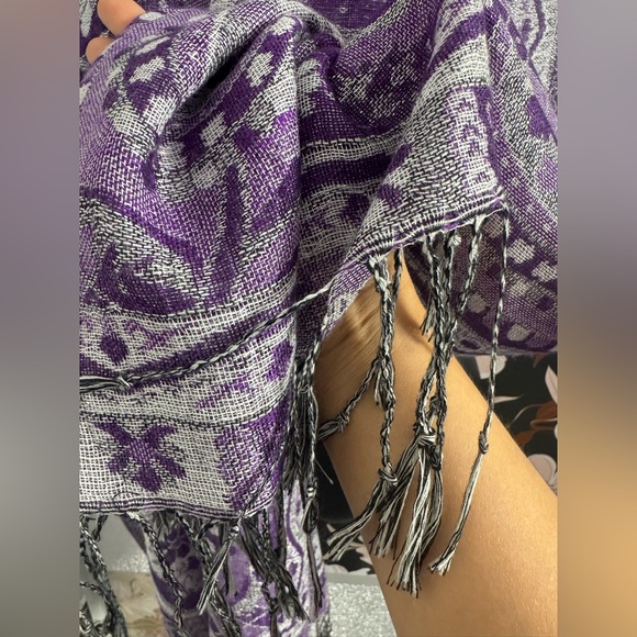 F.C Purple Patterned Scarf - Picture 3 of 6